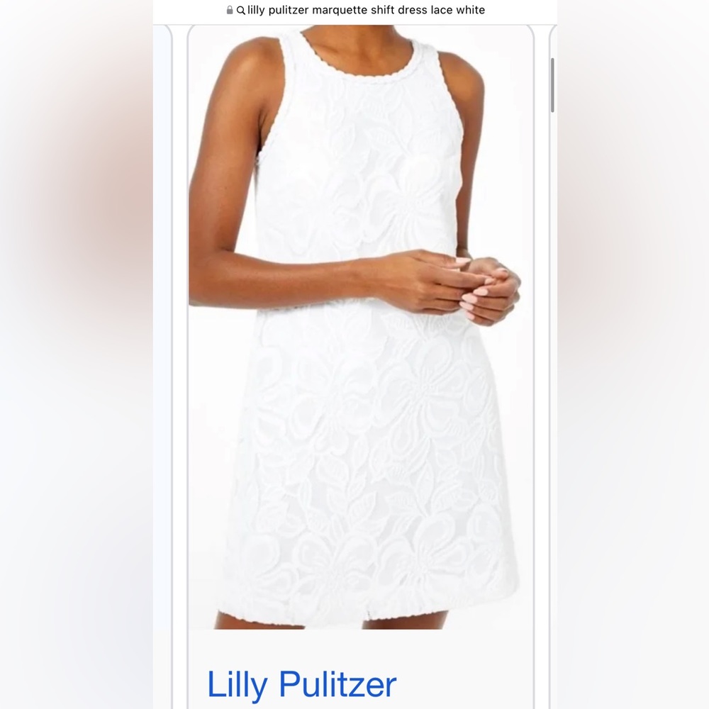 Lilly Pulitzer Marquette Shift Dress, white. Medium.